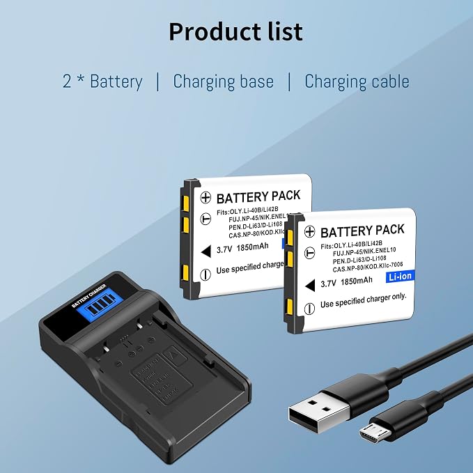 2-Pack EN-EL10 KLIC-7006 Replacement Battery and Slim USB Rapid Charger - Image 7