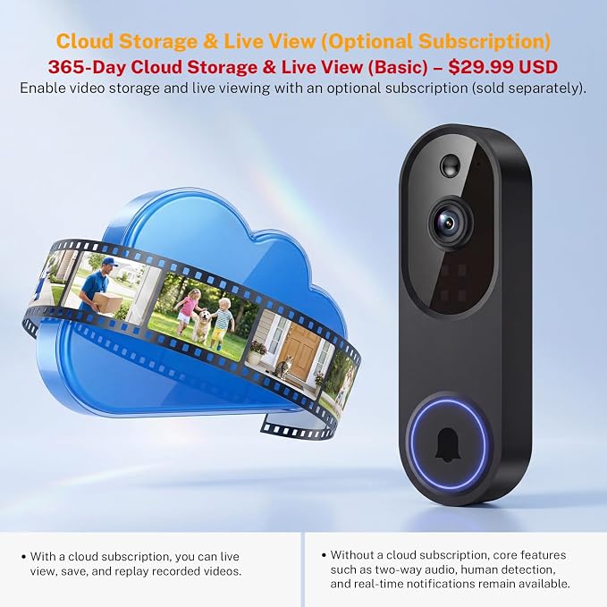 Video Doorbell Camera, Wireless Security Camera, Battery Powered, AI Motion - Image 4