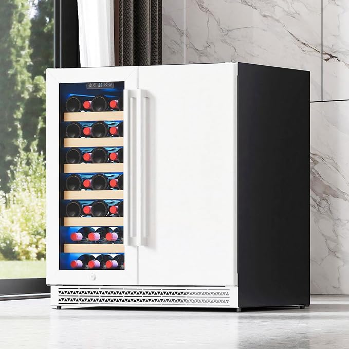 Albott 30 Inch Wine and Beverage Refrigerator, Dual Zone Wine Cooler | 37–64℉ Digital Temperature Control, Built-in or Freestanding Design, Holds 33 Bottles & 100 Cans Beer, Soda, Champagne - Image 9