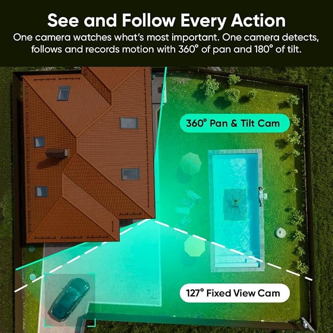 WYZE Duo Cam Pan Indoor/Outdoor IP65 2K 360° Pan/Tilt Smart Home Security Camera - Image 4