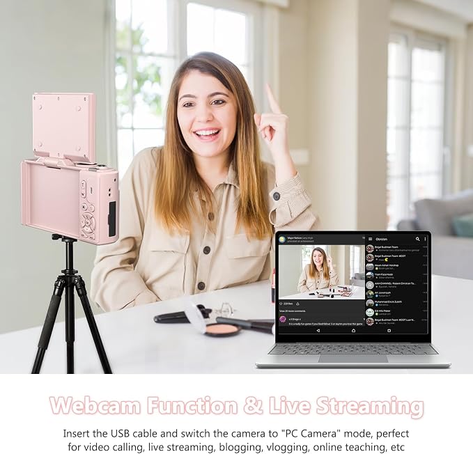 4K Digital Camera with 64MP Photos, Vlogging Camera with 180° Flip Screen - Image 4