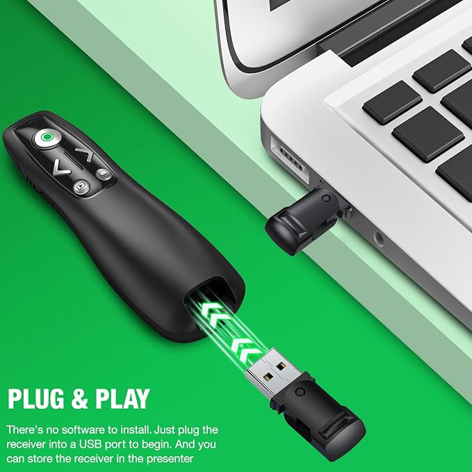 2-in-1 USB Type C Presentation Clicker Wireless Presenter Remote - Image 4