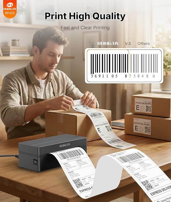 Rongta Bluetooth Thermal Shipping Label Printer, Wireless 4x6 Label Printer - Image 5