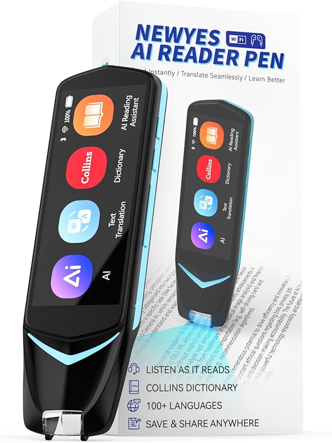 NEWYES AI Pen, Reading Pen for Dyslexia Scan Reader Pen 4 Text to Speech Device by NEWYES