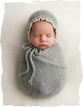Newborn Photography Props Wraps & Ruffle Edge Bonnet by CHICODISE