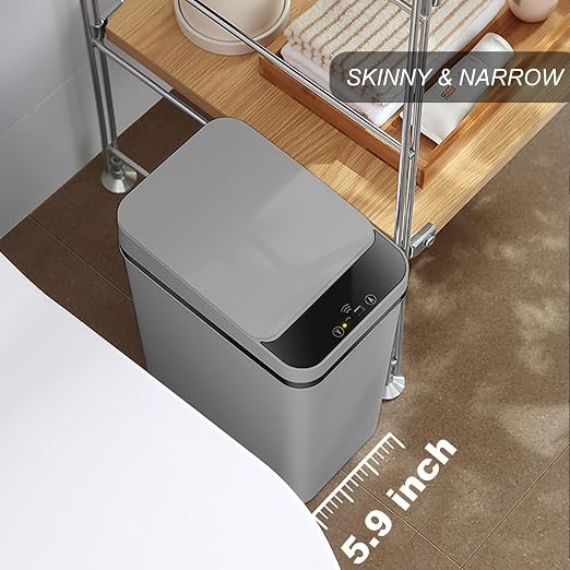 Yatmung 2 Pack - 2.5 Gallon Motion Sensor Bathroom Trash Can - Slim Smart Trash - Image 3