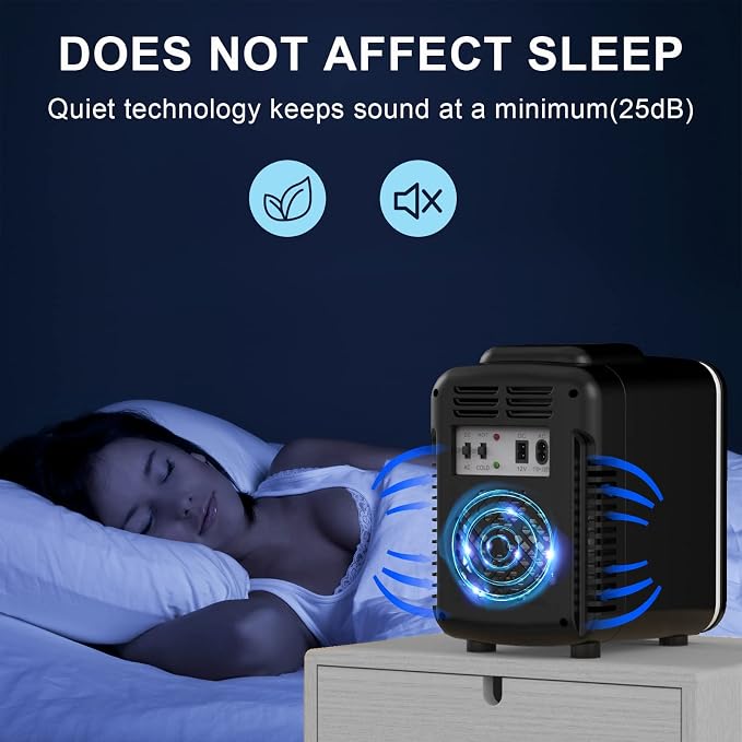 Mini Fridge for Bedroom, 4 Litre/6 Cans Portable Mini Refrigerator with AC/DC Power for Office, Dorm and Car, Thermoelectric Electric Cooler & Warmer Skincare Fridge for Drinks, Food, Cosmetics - Image 9