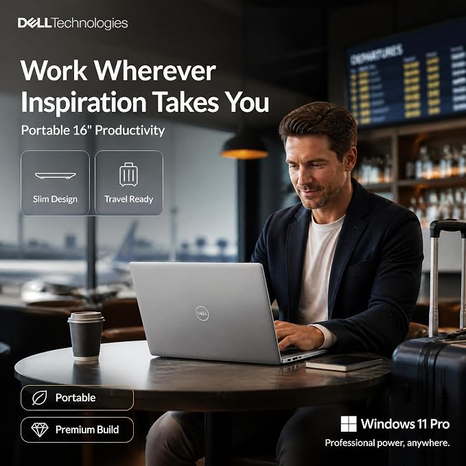 Dell 16 DC16251 Touchscreen Laptop, Intel 10-Core Core 7 150U (Up to 5.4 GHz), 16" FHD+ IPS 300 Nits Display, 32 GB DDR5 RAM, 2 TB SSD, Copilot AI, Fingerprint, Backlit KB, Wi-Fi 6E, Windows 11 Pro - Image 6