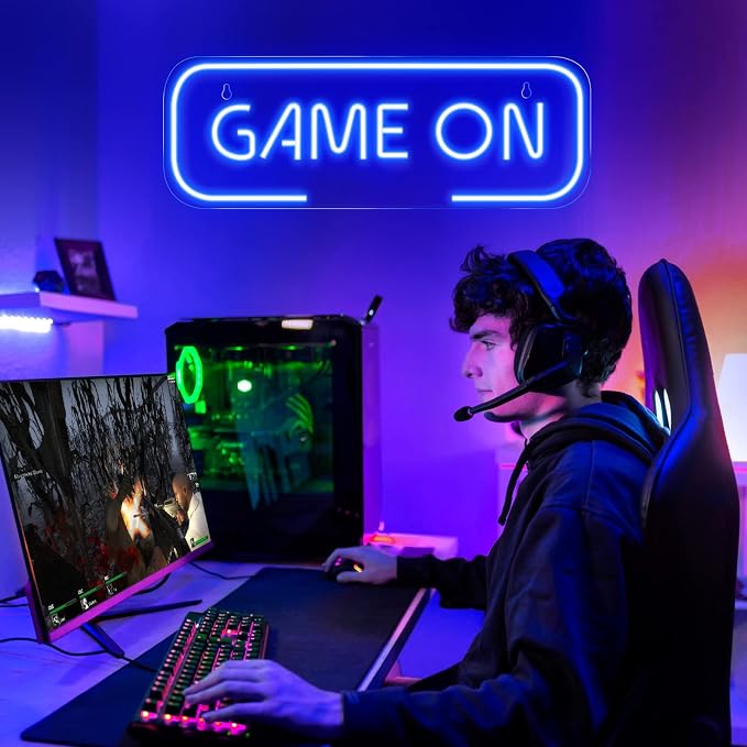Kavaas Gaming Neon Sign, Game On Neon Sign - Image 5