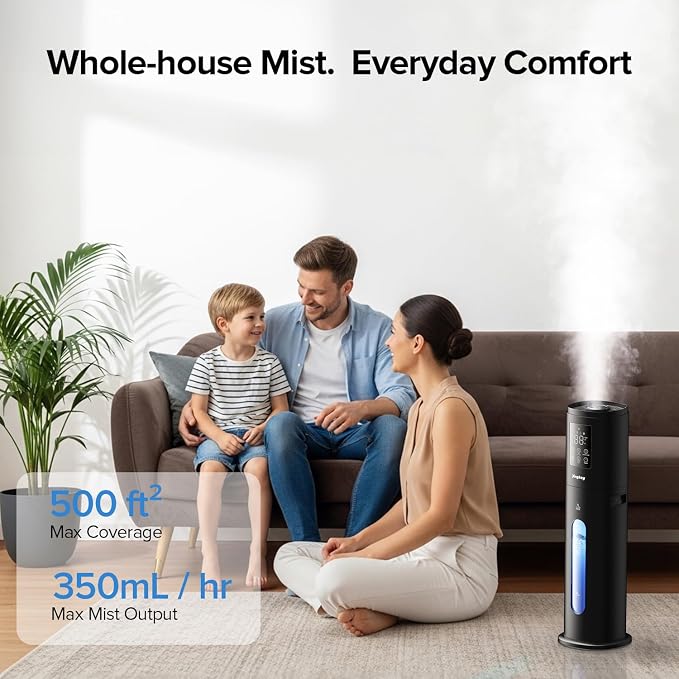Humidifiers for Bedroom Large Room with Smart App & Remote Control, 7L/1.85Gal Large Humidifier, 4 Mist Levels Humidifiers for Home Crow - Image 2