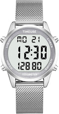 Men's Pedometer Watch with Stainless Steel Bracelet, Step Counter Watch No App by TIMEURE
