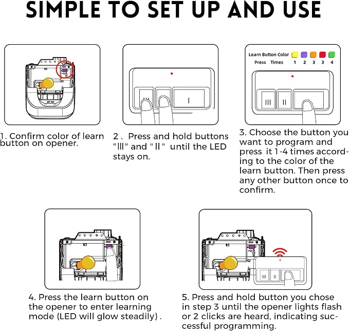 2 for Chamberlain LiftMaster Craftsman Garage Door Opener Remote 893LM 893Max - Image 5