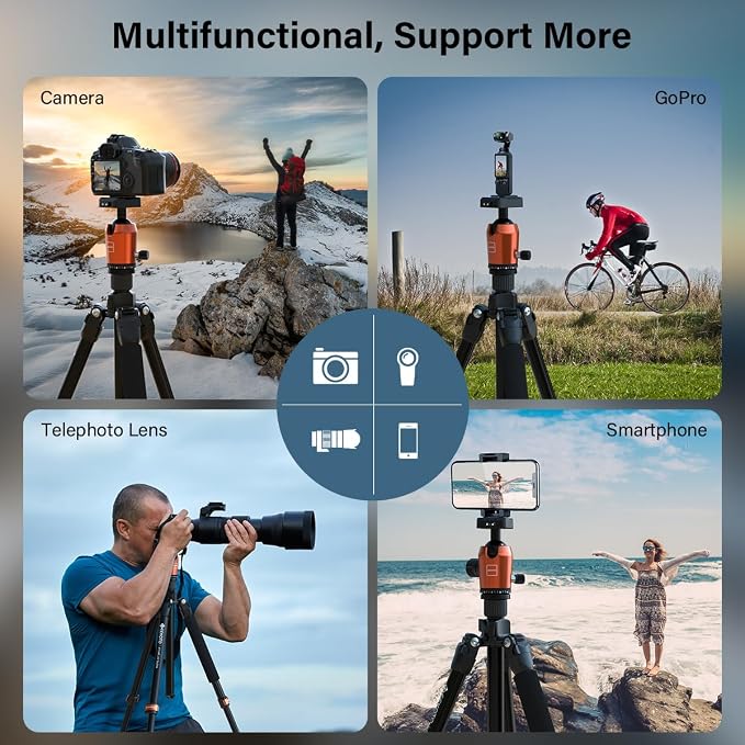 Geekoto 73-Inch Camera Tripod - Image 5