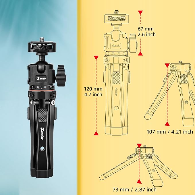 Zeadio Metal Camera Mini Tripod, - Image 5