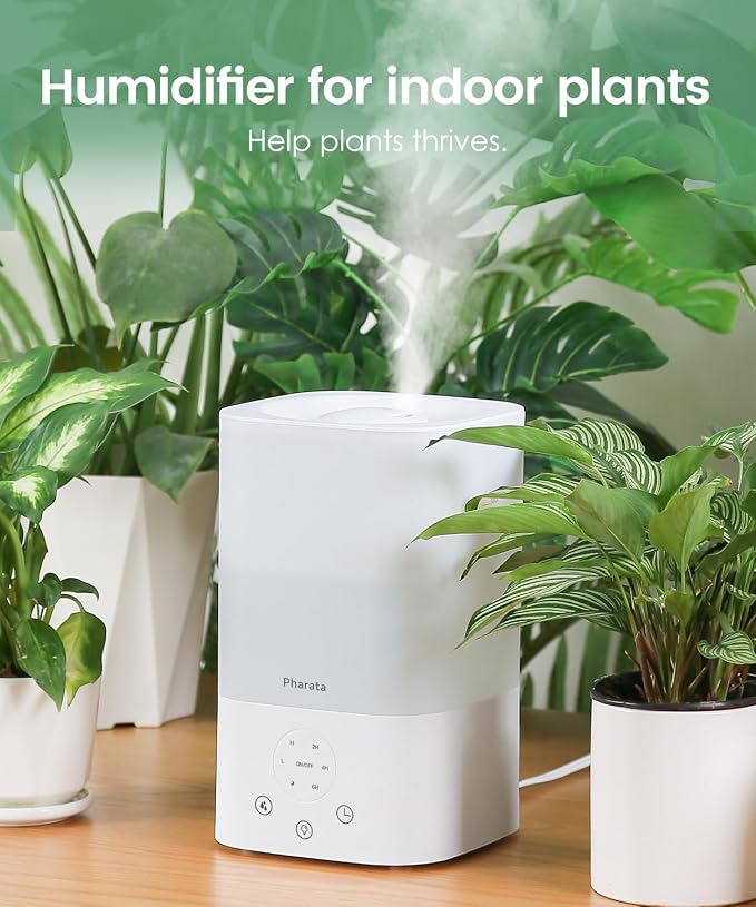 Humidifiers for Bedroom Home, 3.5L Top Fill Air Cool Mist Humidifiers for Baby Large Room Indoor Plants Nursery, Night Light, White - Image 5