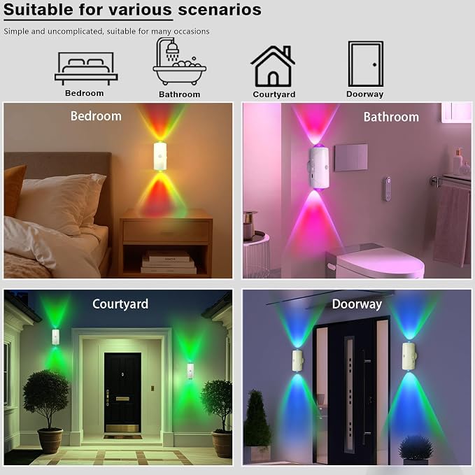 LED Wireless Wall Sconce with Color Changing, Motion Sensor Light Indoor - Image 5