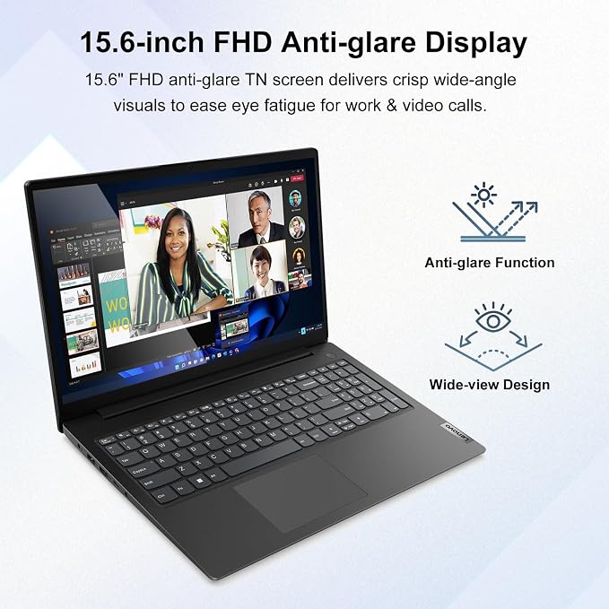 Lenovo V15 Gen 5 15.6” FHD Business Laptop, 16GB DDR5 RAM, 512GB Storage, Intel Core i3 6-core CP(Beat Ryzen 3 7320U), W11 Pro, AI Copilot Key, Webcam w/Shutter, Security Chip Discrete TPM 2.0, Black - Image 4