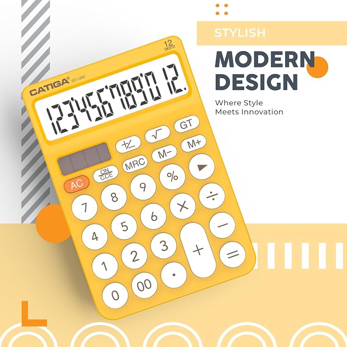 CATIGA 12 Digit Desktop Calculator Basic Desk Calculator - Image 6