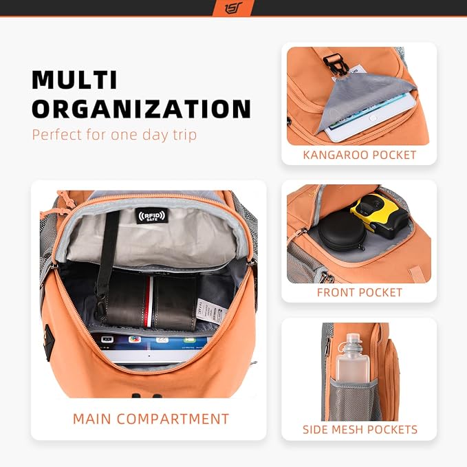 SKYSPER Sling Bag RFID Crossbody Sling Backpack Cross Body Shoulder Bag Travel - Image 2