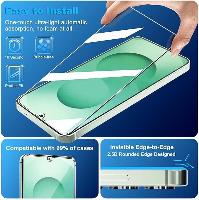 3 Pack for Samsung Galaxy S26 Screen Protector Tempered Glass + 3 Pack Camera - Image 4