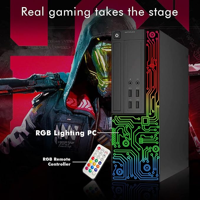 Dell OptiPlex PC,Core I7,24'' Monitor,RX 550 4G,16G RAM,512G SSD(Renewed) | Gaming Computer PC, i7 up to 3.9G, 24 inch FHD,WiFi, ARGB Headset,4K Support,DP, HDMI,DVI,Windows 11 Pro,Home or Office PC - Image 3