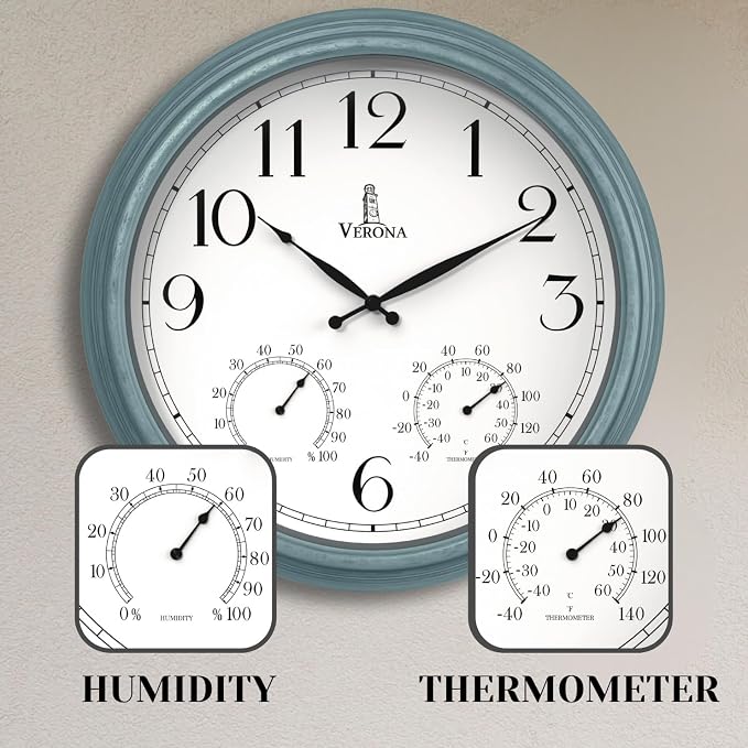 18 inch Outdoor Clocks for Patio Large Waterproof - Image 3