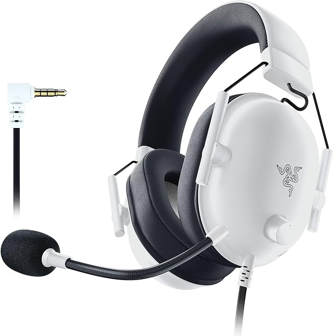 Razer BlackShark V2 X Gaming Headset for PC, 3.5mm Audio Jack, White by Unknown