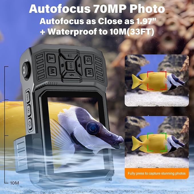 8K Underwater Camera, WiFi 33FT 70MP Waterproof Camera - Image 4