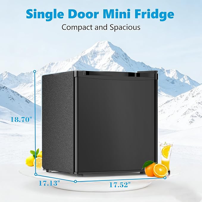 Antarctic Star Mini Fridge with Freezer, Rated 1.6 cu.ft, Small Upright Refrigerator with Removable Shelves, 7 Adjustable Thermostat, Low Noise for Bedroom/Apartment/Office, - Image 5
