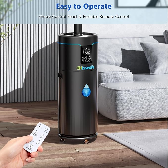 Large Humidifiers for Bedroom, 4.5 Gal Cool Mist Humidifier for Large Room Whole House with Remote Control, 800mL/h Output, 48H Runtime, Auto Humidistat, Wheels, Timer, Essential Oil Tray - Image 6