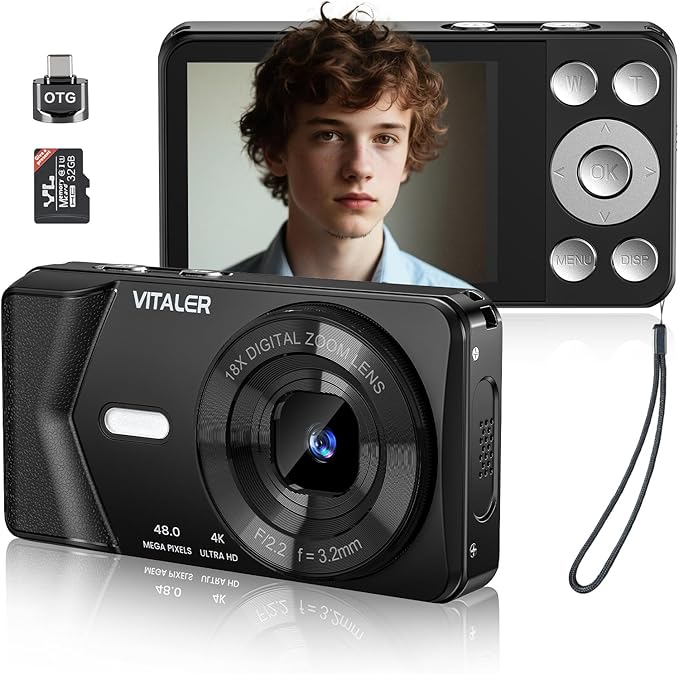 Digital Camera, Autofocus 48MP 4K Camera by Unknown