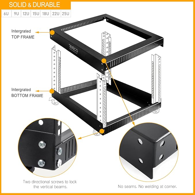 12U Server Rack Open Frame - Image 2