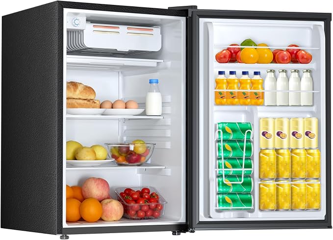 Electactic 4.5 Cu.ft Mini Fridge with Freezer, Compact Refrigerator with Reversible Single Door, Adjustable Thermostat, Low Noise, Energy Efficient for Office, Dorm, Bedroom, Apartment BLACK - Image 8