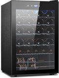 Electactic Wine Cooler Refrigerator 4.4Cu.ft, 37 Bottle Freestanding Cabinet Wine Cellars, Wine Fridge with Glass Door for Home Use, Protecting Your Reds and Whites by Electactic