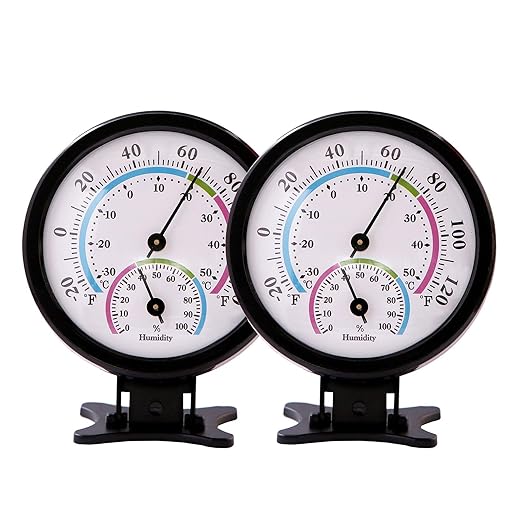 Mini Indoor Thermometer Hygrometer Analog 2 in 1 Temperature Humidity Monitor by LayscoPro