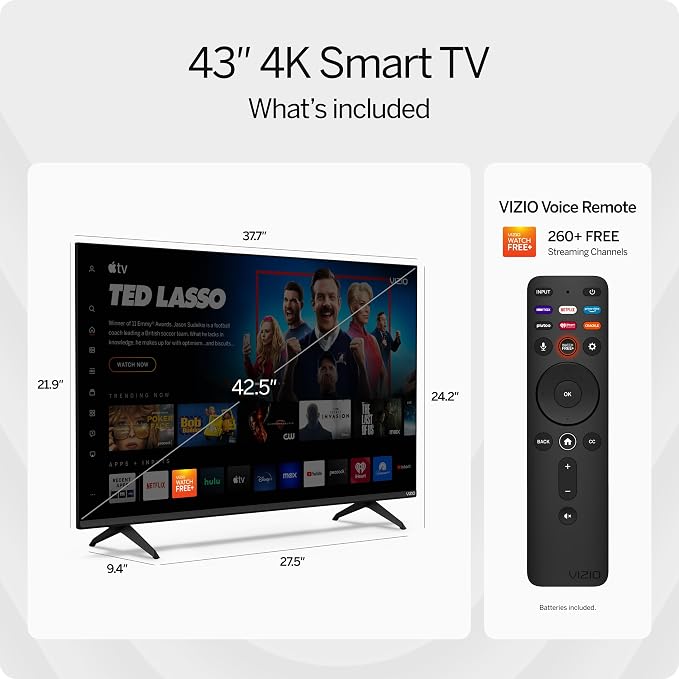 VIZIO 43-inch V-Series 4K LED HDR Smart TV w/Dolby Vision, WiFi 6E, Bluetooth Headphone Capable, AMD FreeSync & Alexa Compatibility, V435M-K04, 2023 Model - Image 4