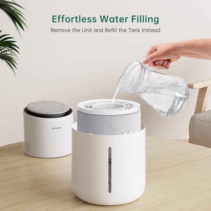 MistFree Smart Humidifier for Bedroom, Evaporative Humidifier No White Dust, Auto Humidity & APP Control, 3L Water Tank Easy to Clean, Sleep Mode, Timing, Humidifiers for Home/Office(White) - Image 8