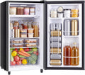DUMOS 3.2 Cu.Ft Mini Fridge with Freezer, Single Door Refrigerator with Adjustable Thermostat, Compact Small Fridge for Bedroom, Office, Dorm, Black, Single Door by DumosLifestyle