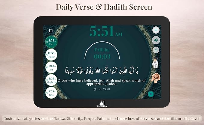 Islamika Smart Islamic Display 10” – WiFi Azan Clock, Global Prayer Times - Image 5