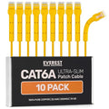 Everest Ultra Slim Cat6a Ethernet Patch Cables 2ft Yellow by EverestMediaSolutions