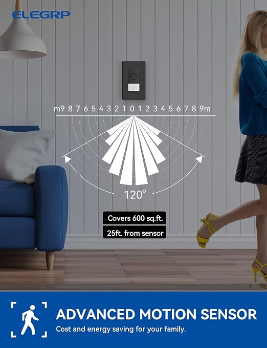 ELEGRP Smart Motion Sensor Switch, 2.4GHz Wi-Fi 3 Way Light Switch Compatible - Image 5