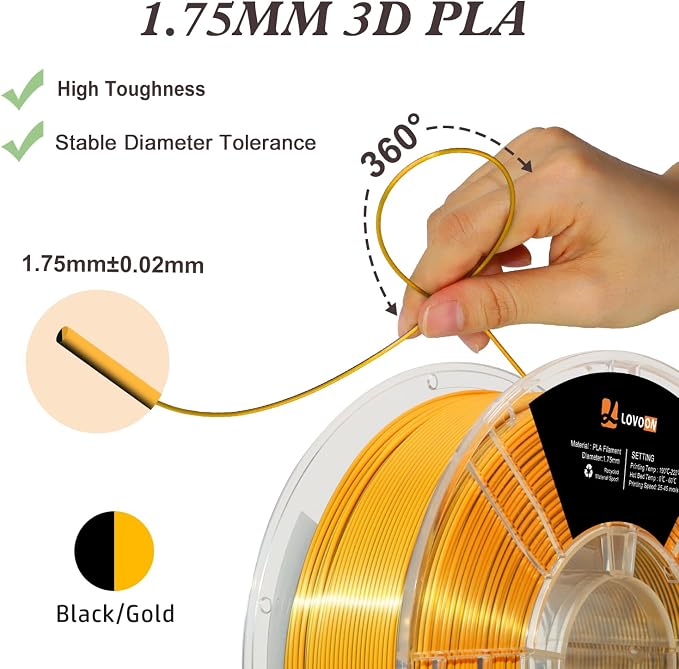 LOVOON Silk Dual-Color PLA Filament - Image 4