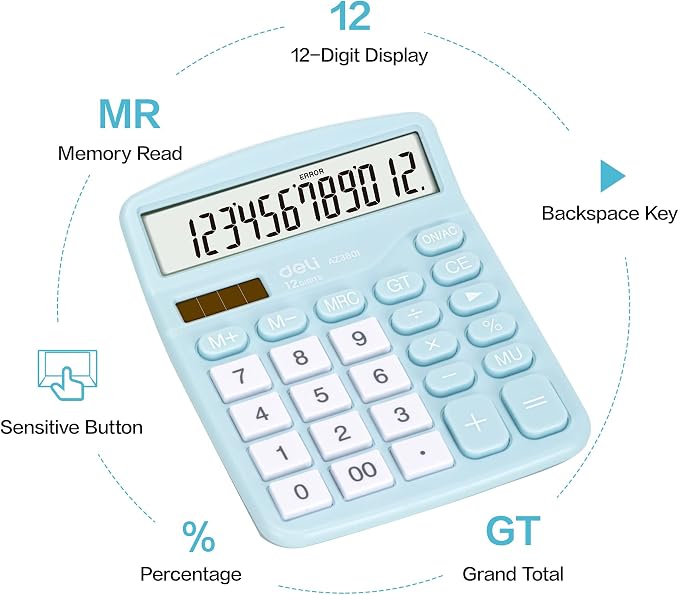 Calculator, Deli Standard Function Desktop Calculators - Image 6