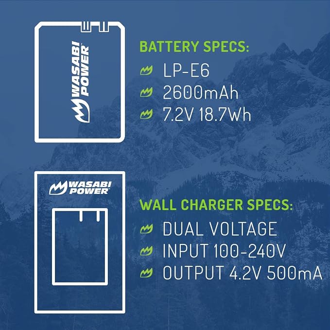 Wasabi Power LP-E6, LP-E6N Battery and Charger - Image 4