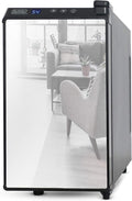 BLACK+DECKER 8-Bottle Thermoelectric Wine Chiller, BD60326, Mirrored Door | Thermoelectric Wine Cooler with Temperature Control, 8 Bottle Fridge for Reds, Whites and More, LED Display, Chrome Racks by Unknown