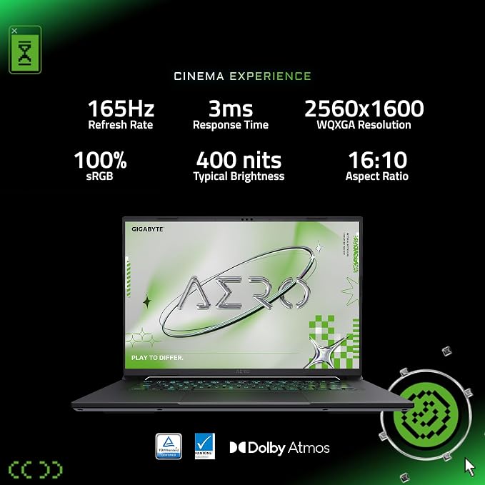 GIGABYTE AERO X16, Copilot+ PC - 165Hz 2560x1600 WQXGA - Manufactured by NVIDIA GeForce RTX 5070 - AMD Ryzen AI 9 HX 370-1TB SSD with 32GB DDR5 RAM - Windows 11 Home - Lunar White - 2WHA3USC64DH - Image 5