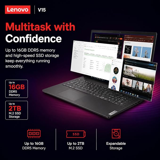 Lenovo New Business and Student Laptop(2026 Premium Edition) with MS 365 Web, Intel Powerful Processor, 15.6" FHD Anti-Glare Display, Fast Charging Speed, 14.5-Hour Battery Life, Windows 11 Pro - Image 5