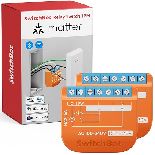 SwitchBot Matte Relay Switch 1PM, WiFi Switch Compatible by SwitchBot