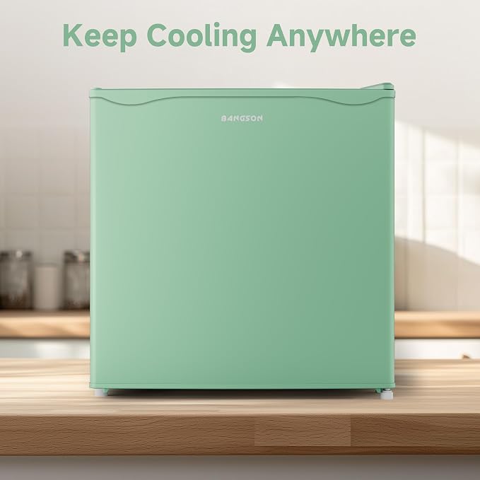 1.7 Cu.Ft Mini Fridge with Freezer for Dorm Office,Green | Compact Refrigerator Office, Energy Saving Small Fridge Reversible Single Door, Low Noise for Bedroom Small Apartment - Image 9