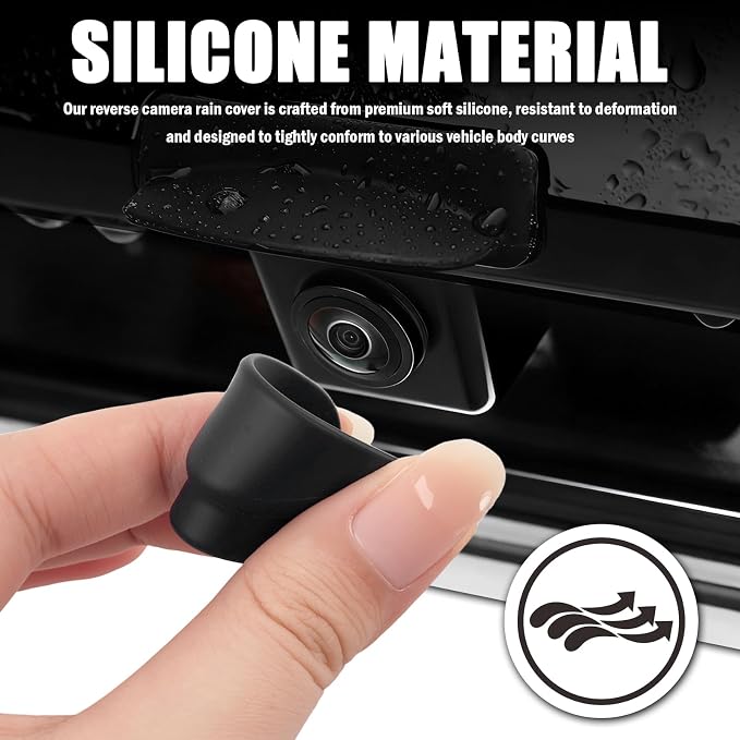 Silicone Car Backup Camera Rain Shield, Self-Adhesive Rear View Backup Camera - Image 3